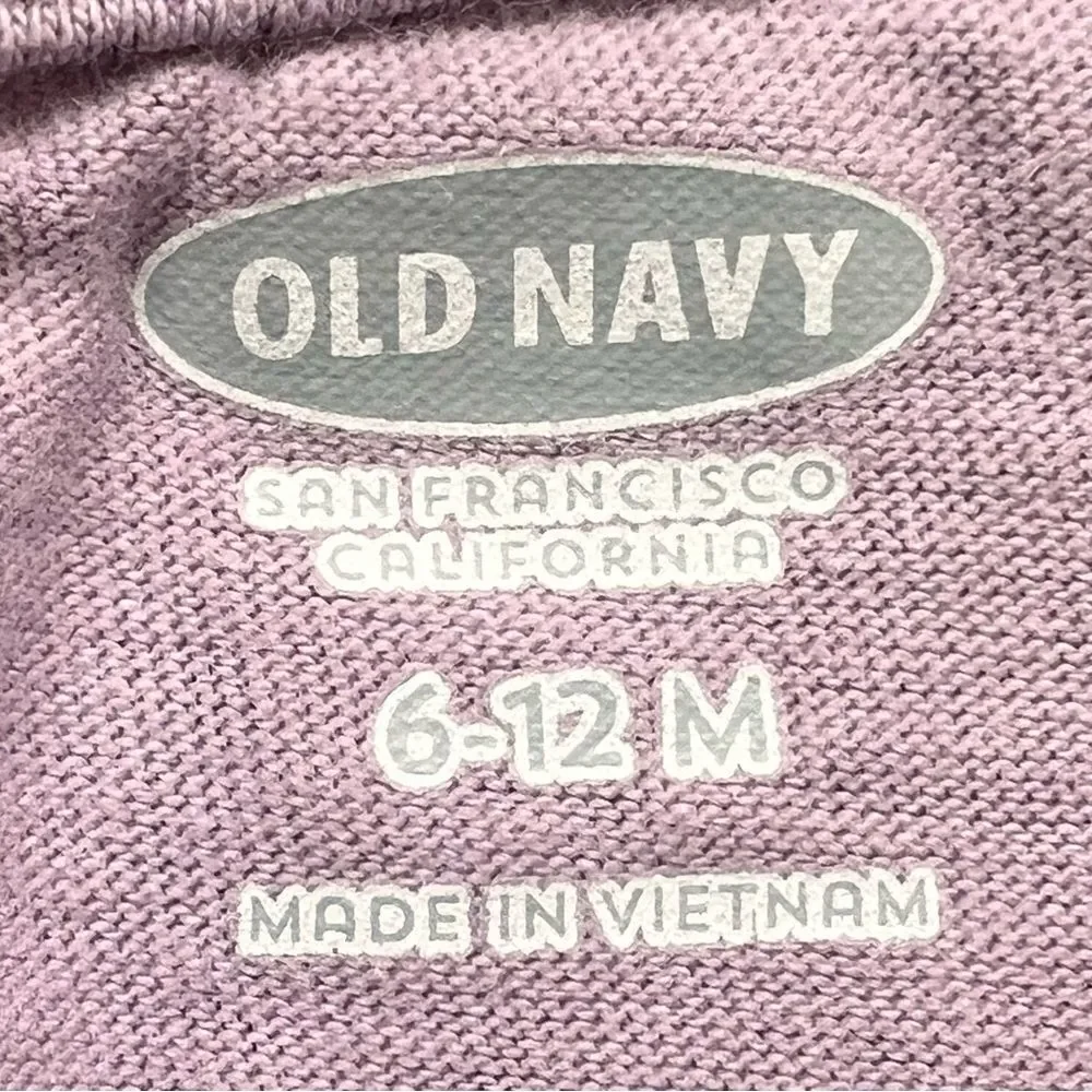 Old Navy Baby Girl Kids Long Sleeve Purple Floral Flowy Cotton Top. 6-12 Months.